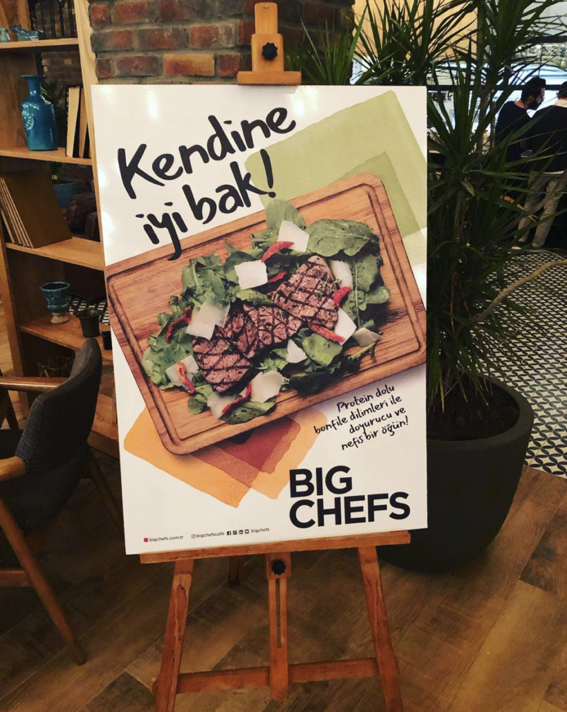 Big Chefs menü ve grafik tasarım çalışması