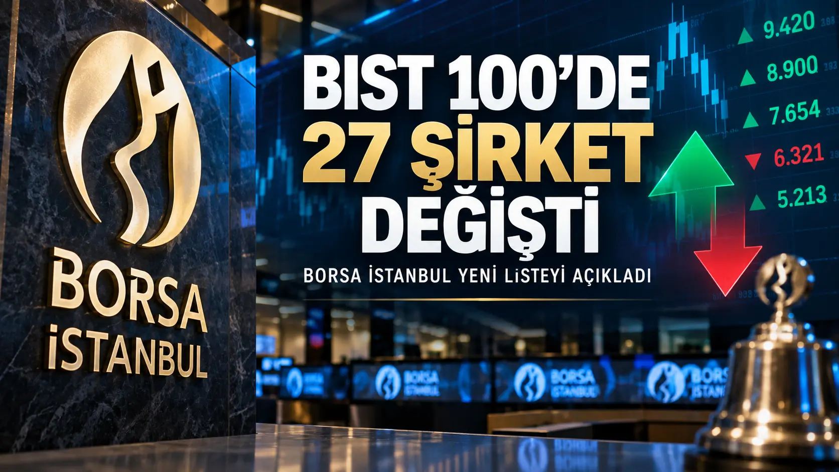 Borsa İstanbul BIST 100 endeksinde 2026 son çeyrek için yapılan 27 şirketlik değişiklik