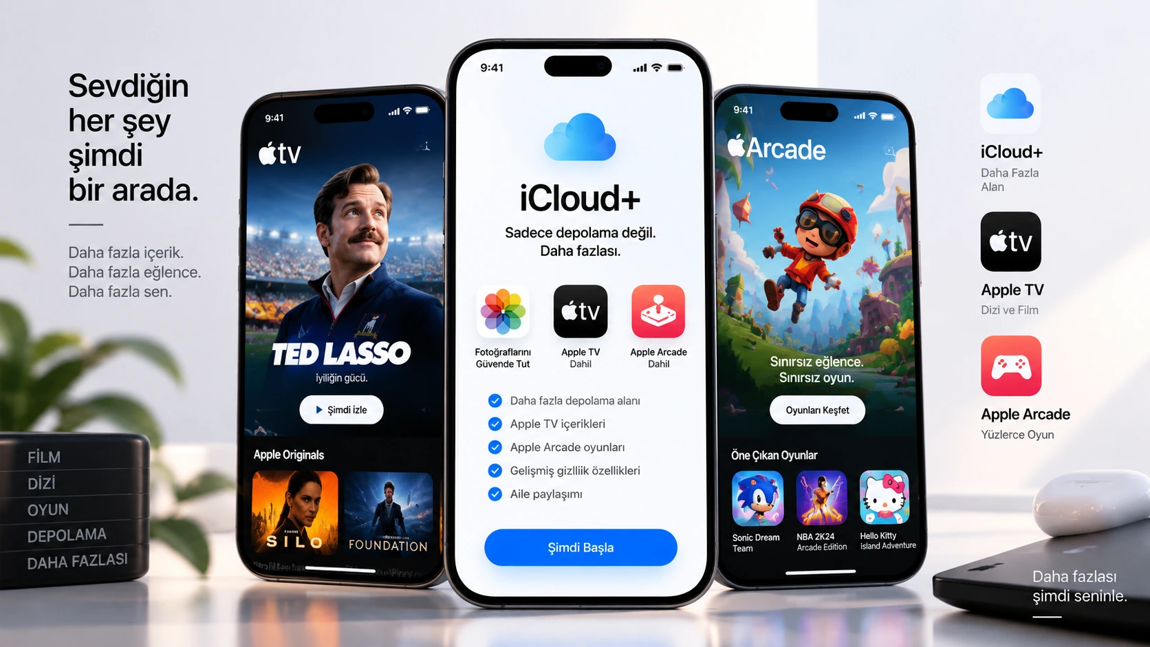 Apple TV uygulamasında dizi ve film içeriklerinin gösterildiği ekran