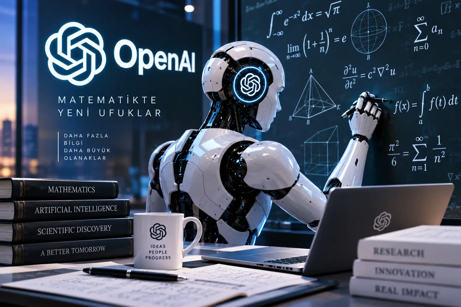 OpenAI yapay zekasının matematik araştırmalarında kullanımını gösteren görsel