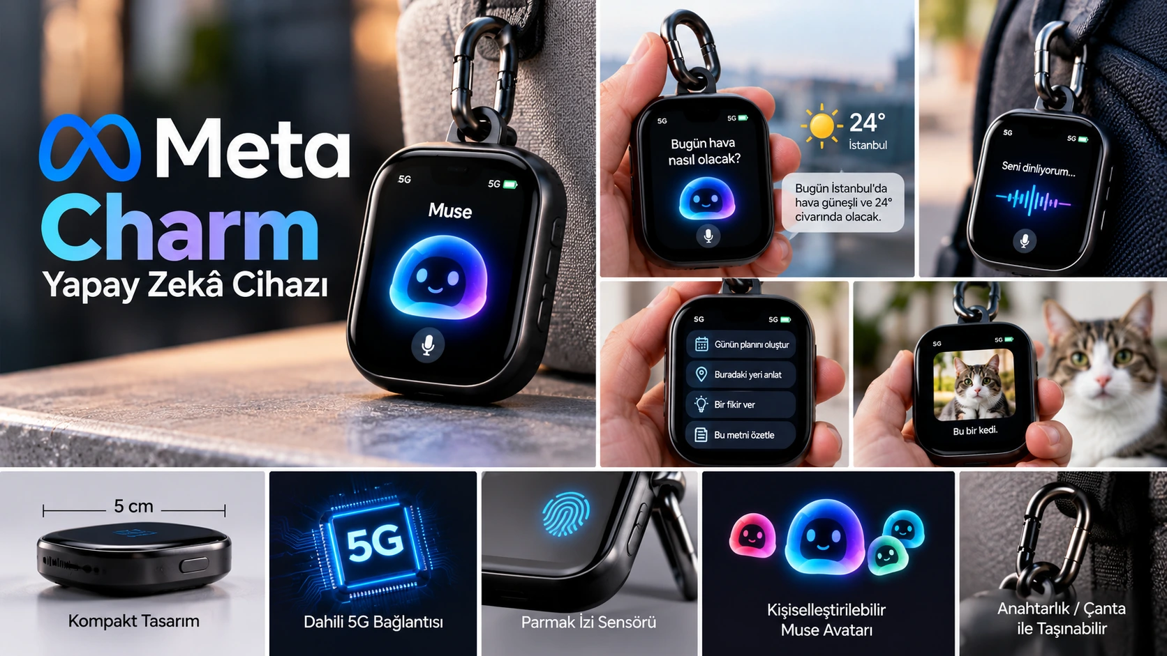 Meta Charm yapay zekâ cihazı ve Muse asistanı