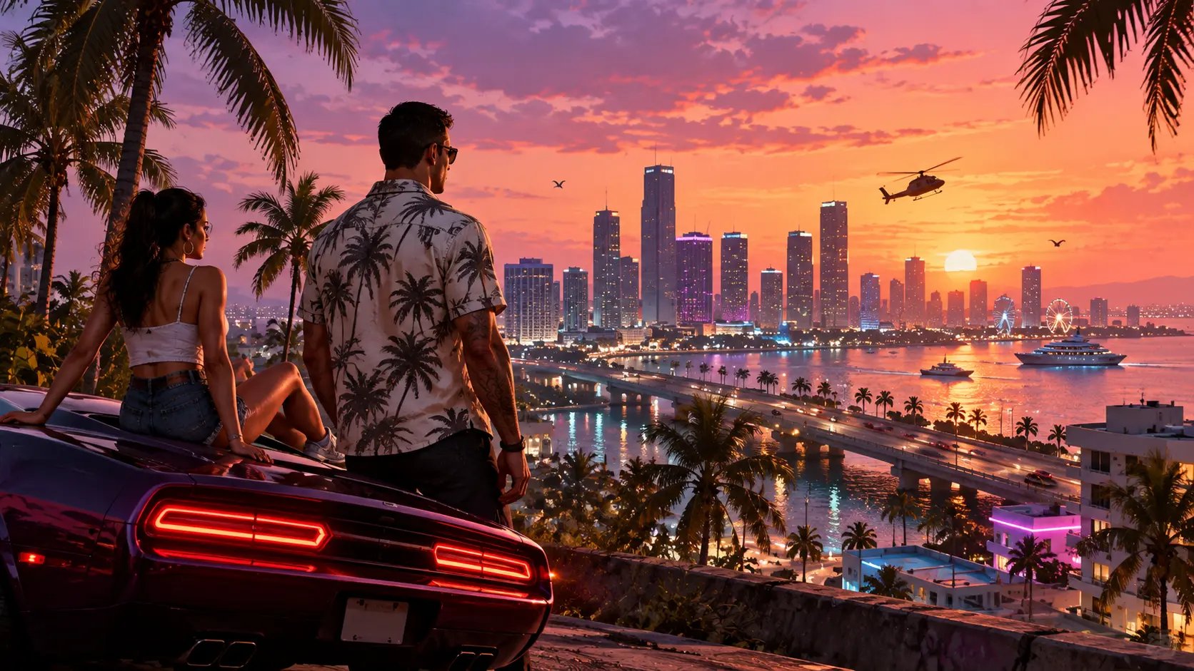 GTA 6 ön siparişleri ve Xbox platformunu konu alan açık dünya oyun sahnesi
