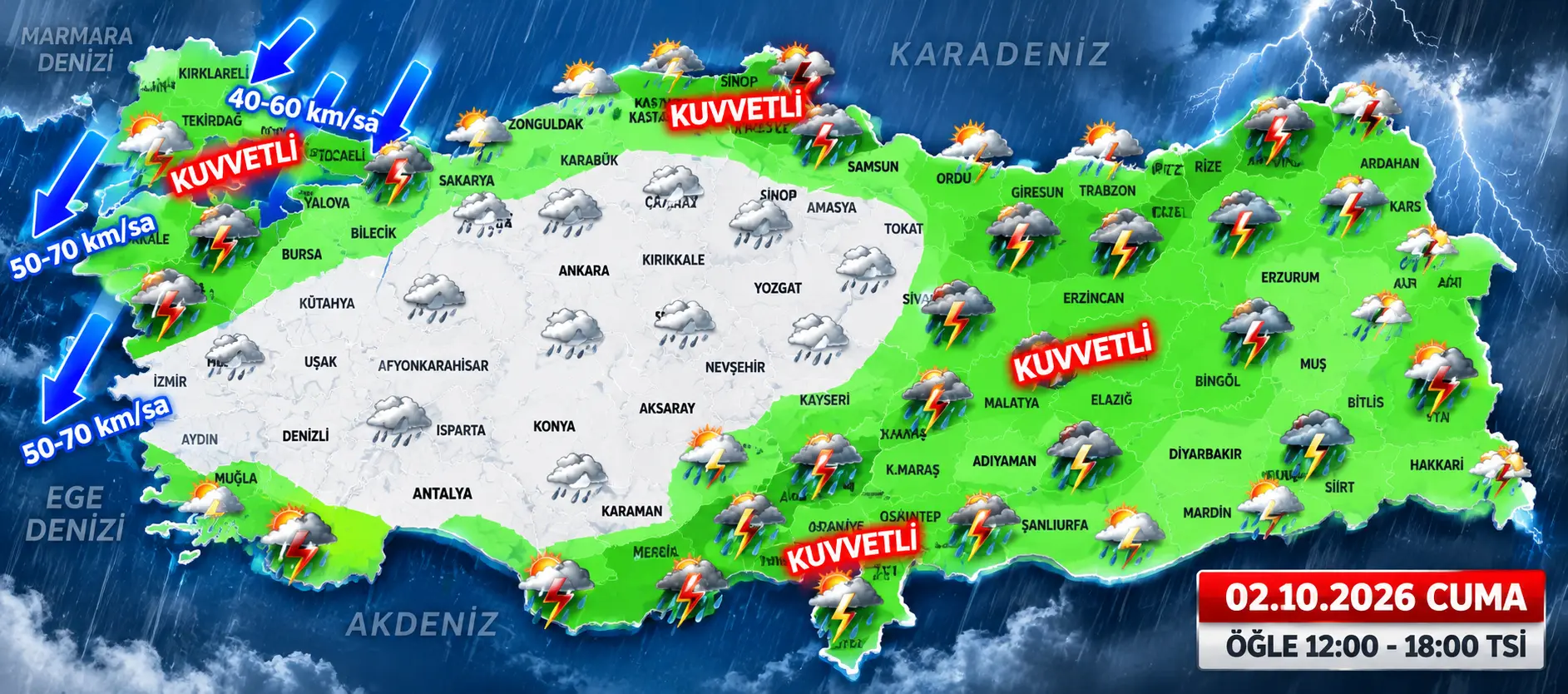 istanbul dahil 23 kentte firtina saganak uyarisi