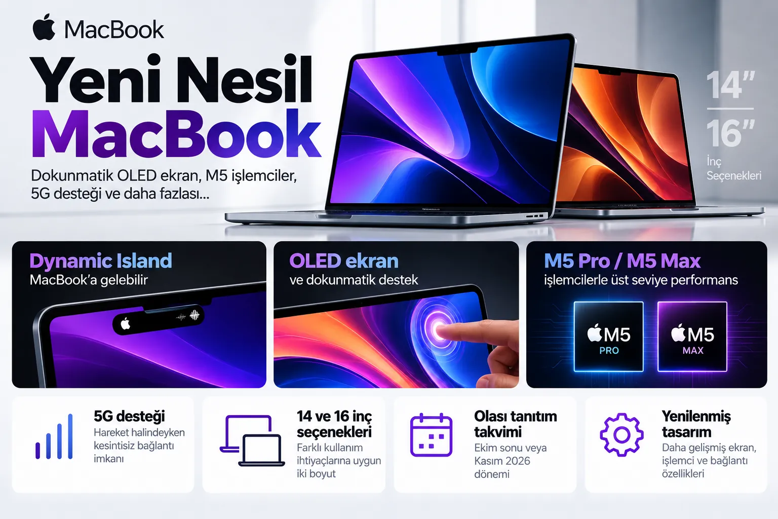 yeni nesil macbook oled m5