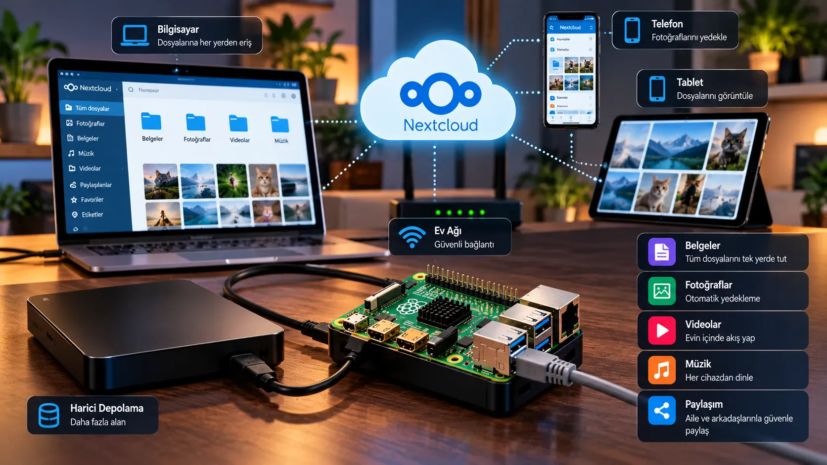 raspberry pi ev sunucusu kisisel bulut nextcloud 1
