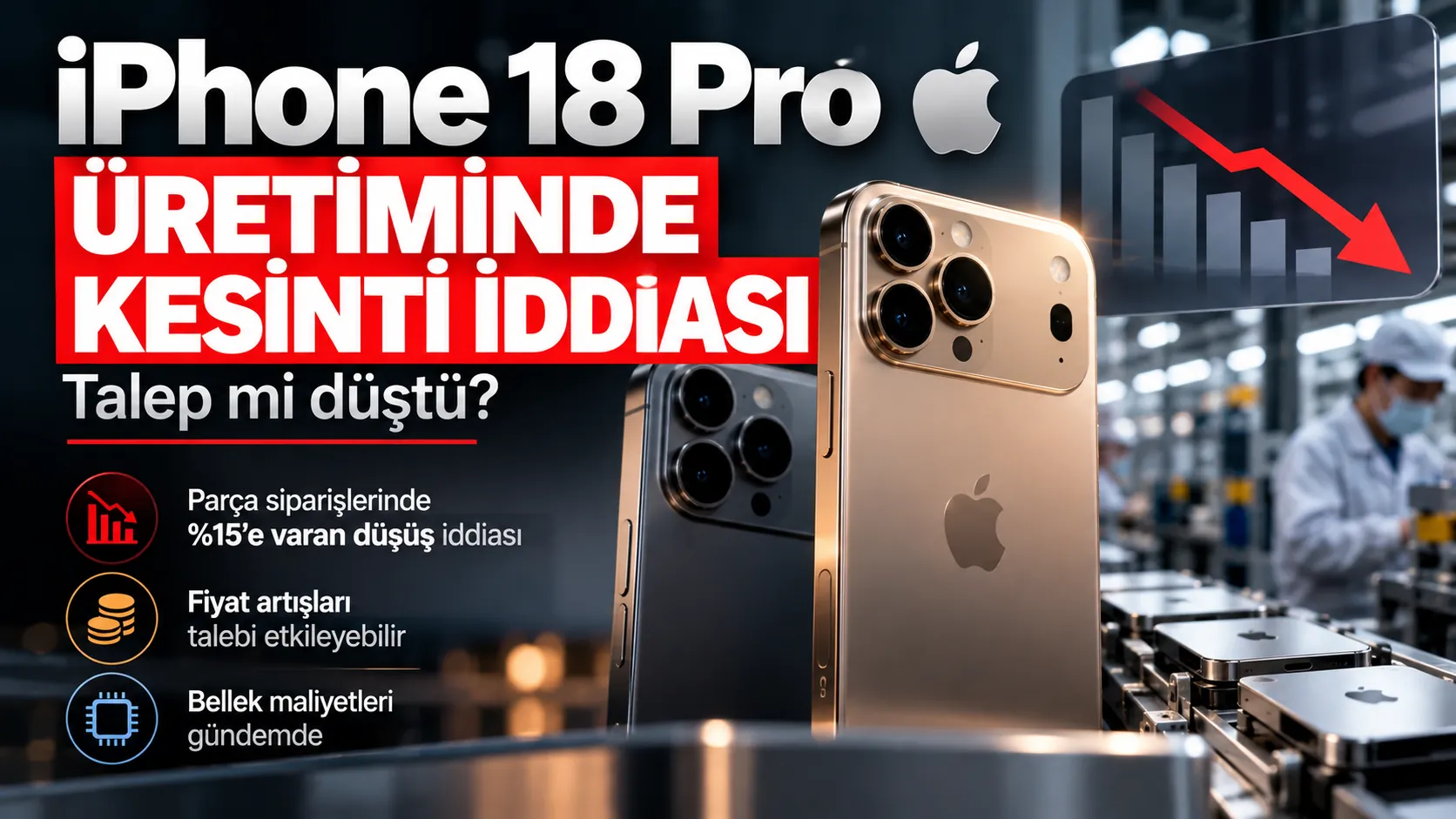iPhone 18 Pro ve Pro Max modellerinde üretim siparişlerinin azaltıldığı iddiası
