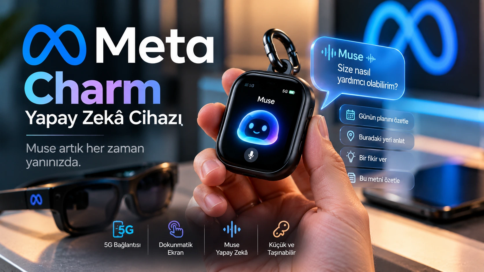 Meta Charm yapay zekâ cihazı ve Muse asistanı